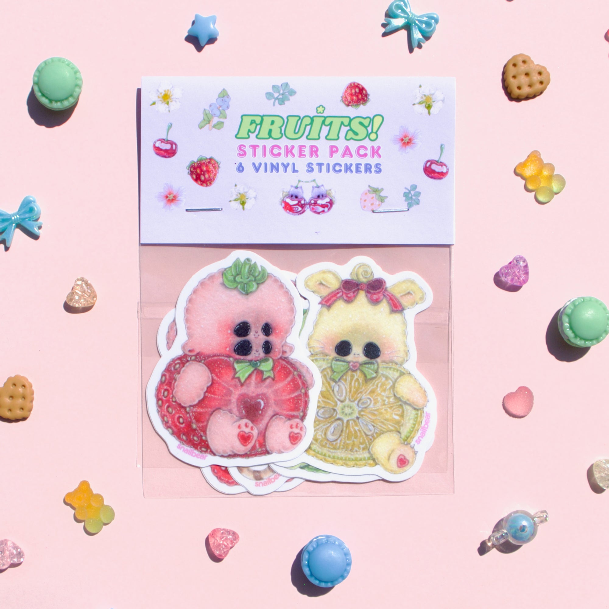 Creepy Cute Fruits Sticker Pack by Snail Bear