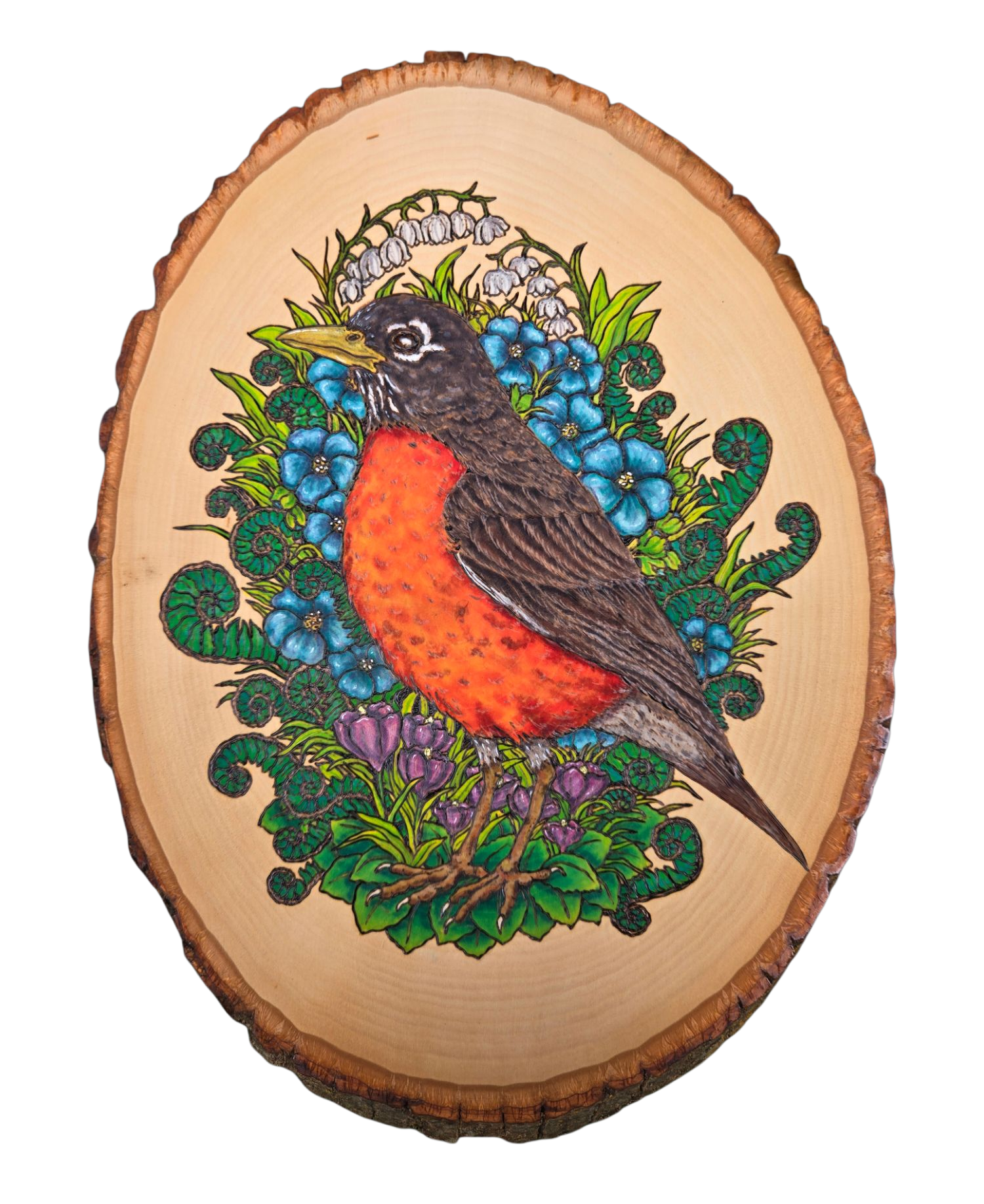 Hand-drawn Bird and Mushroom Vinyl Stickers by Forrest Chel Art