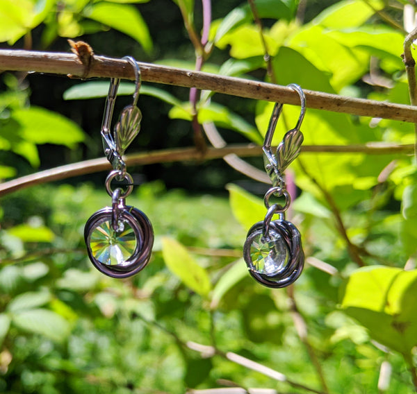 Silver Swarovski crystal earrings from Armatora Catena