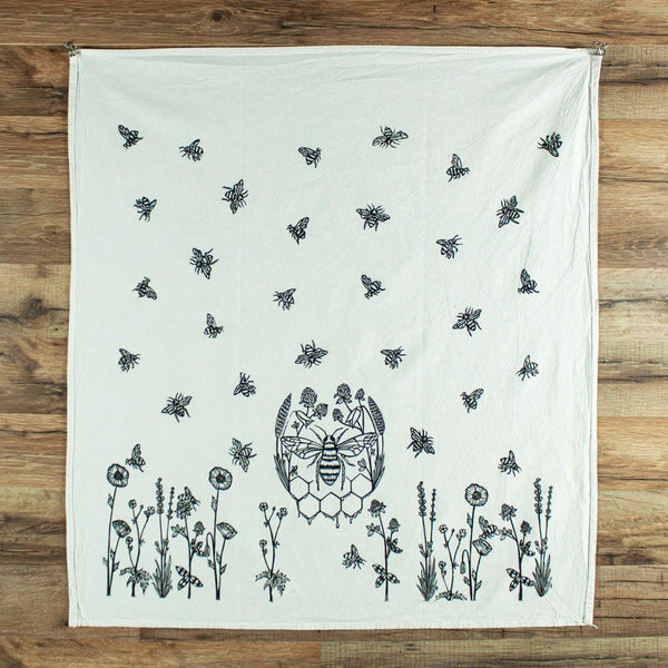 Bee and Flower Tea Towel from White Moth Lodge