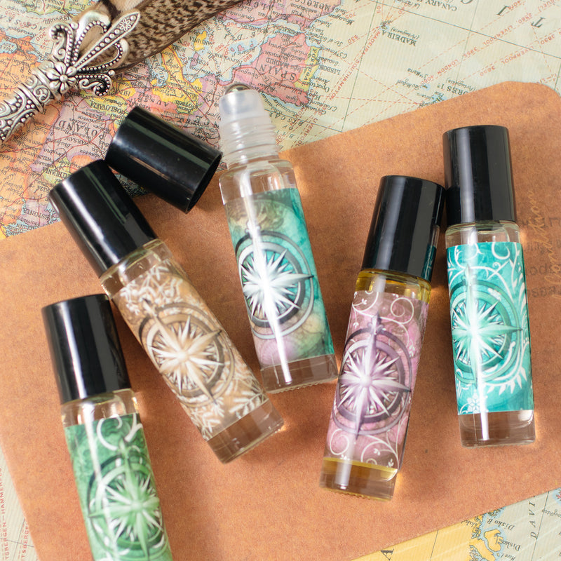 Compass Rose set of five 10ml Oil Rollerballs