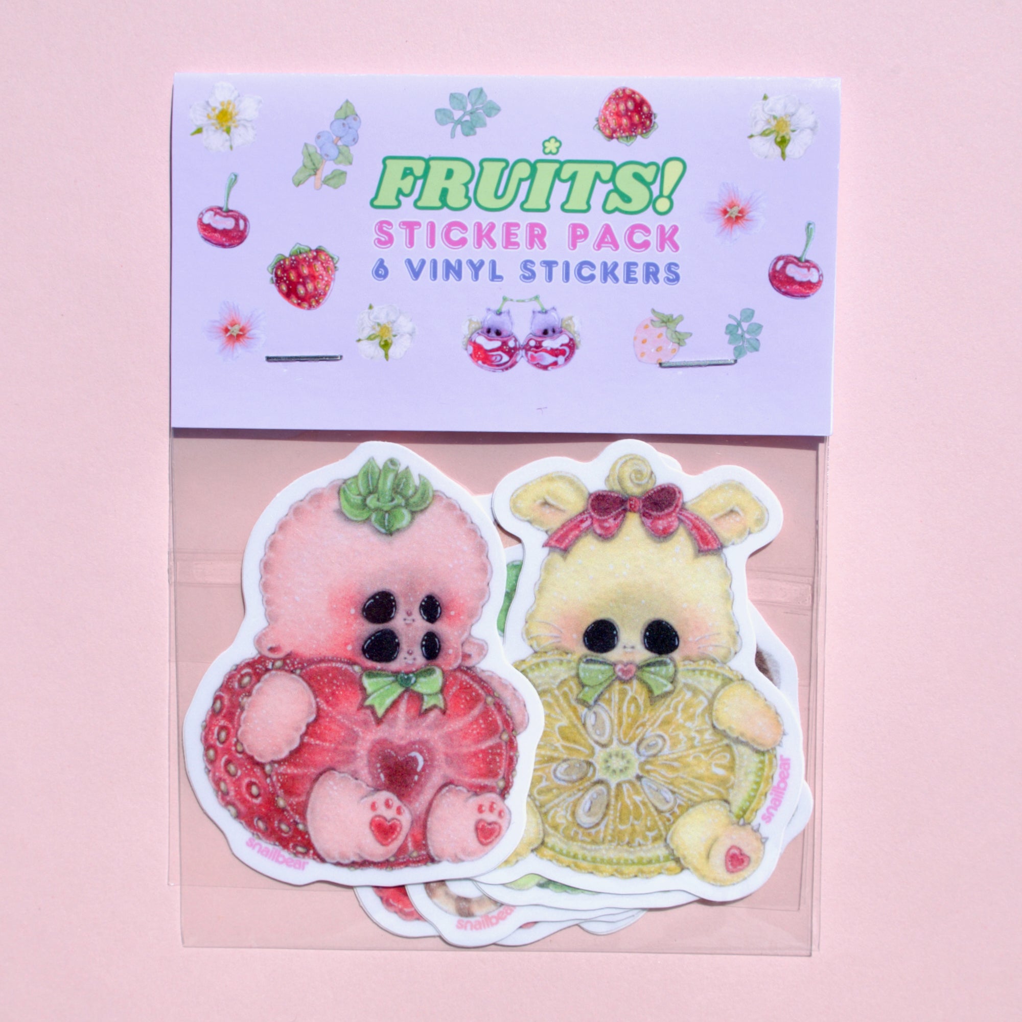 Creepy Cute Fruits Sticker Pack by Snail Bear