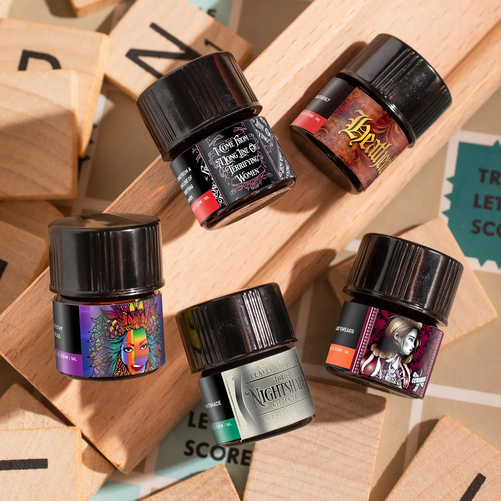 Set of five Boozy 1ml sample vials