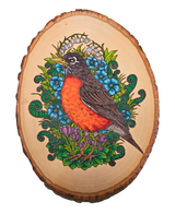 Hand-drawn Bird and Mushroom Vinyl Stickers by Forrest Chel Art