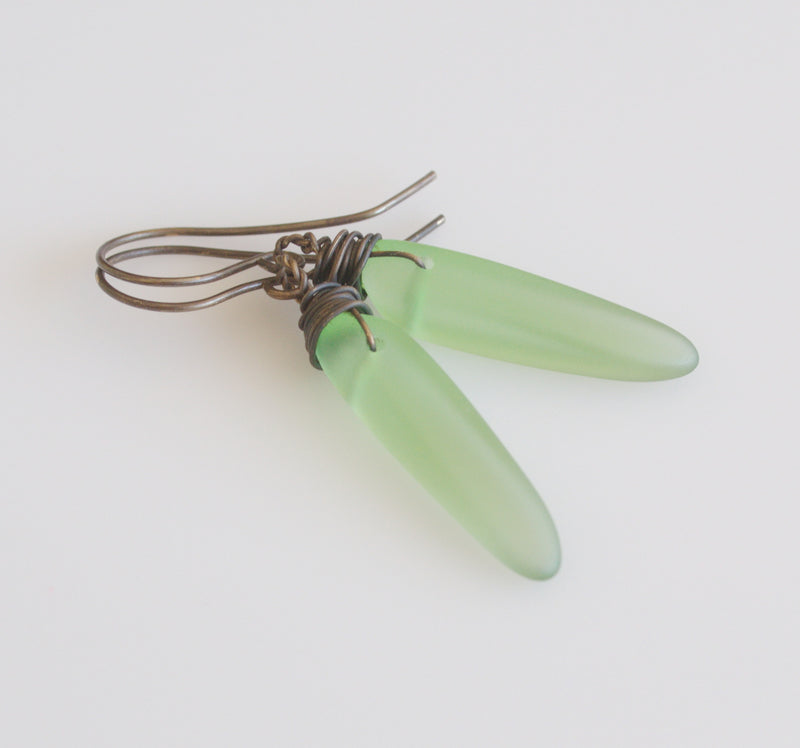 Mint sea glass earrings from Nova Leigh Walker