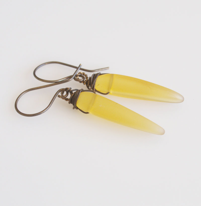 Frosted Honey sea glass earrings from Nova Leigh Walker