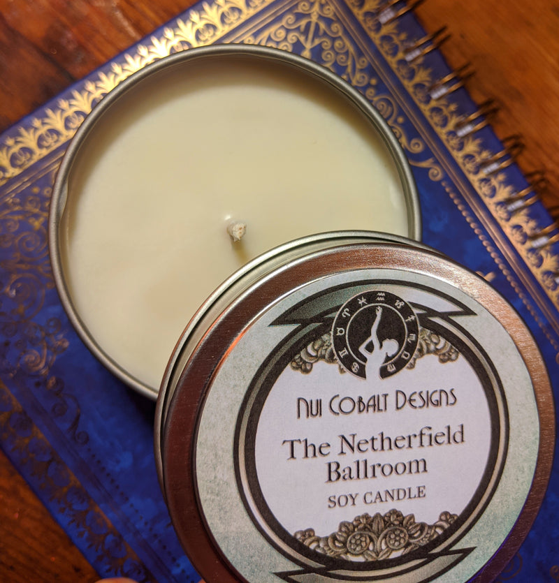 The Netherfield Ballroom soy candle from Nui Cobalt Designs