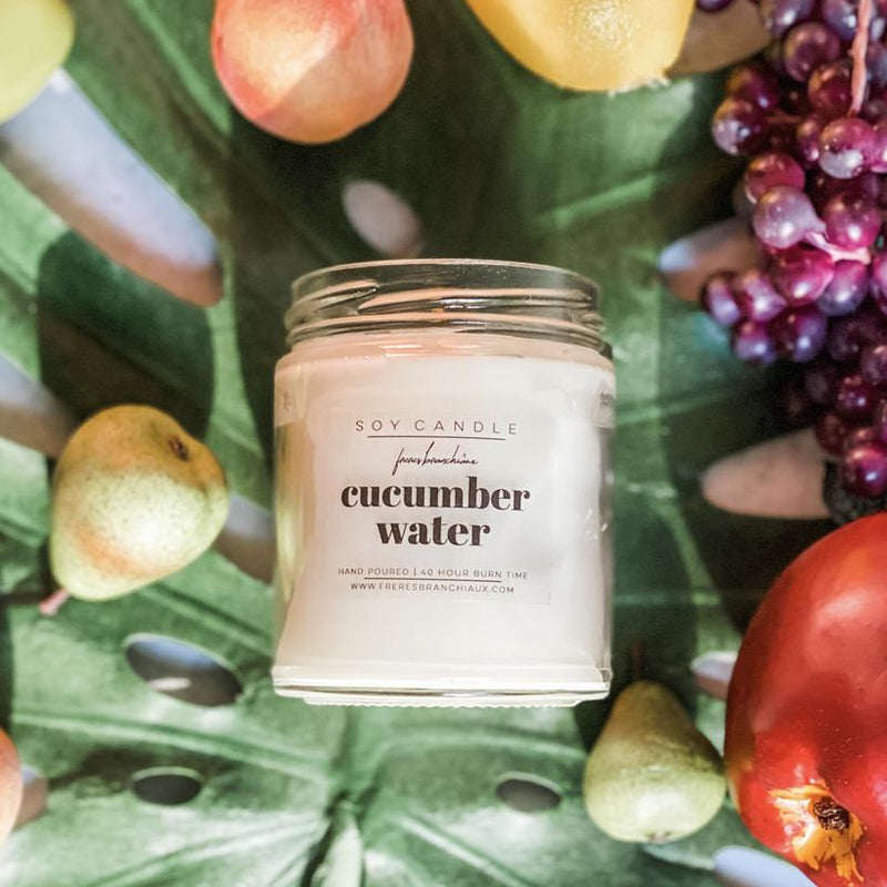 Cucumber Water 25-40 hour soy candle by Freres Branchiaux