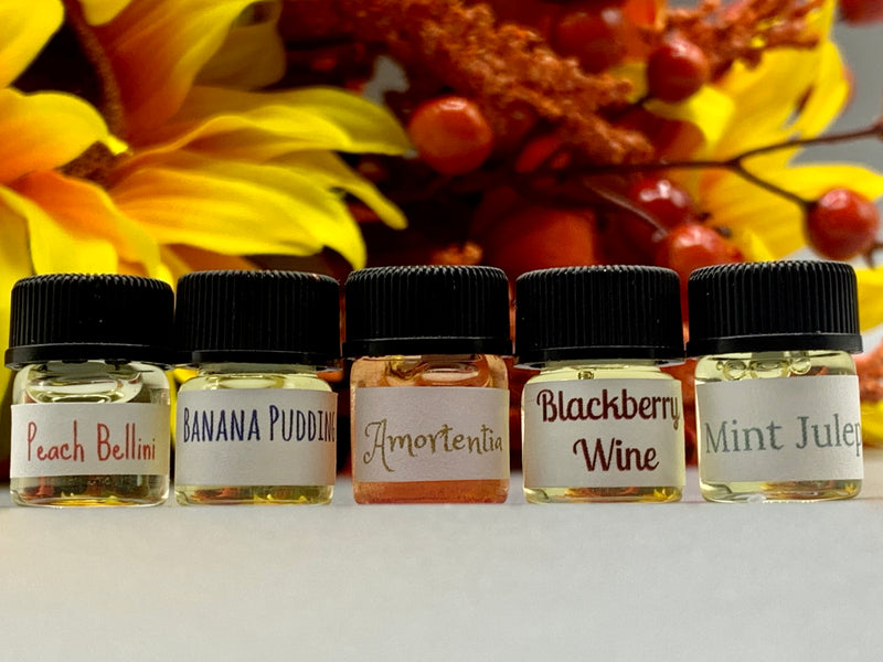 Set of five 1ml sample vials of Perfume oil from Vintner's Reserve