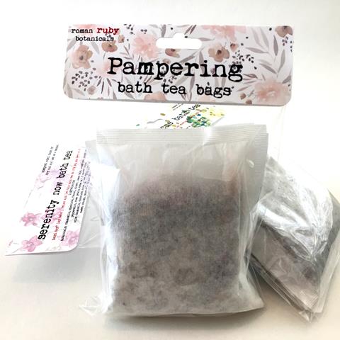 Pampering Bath Tea Bags from Roman Ruby Botanicals