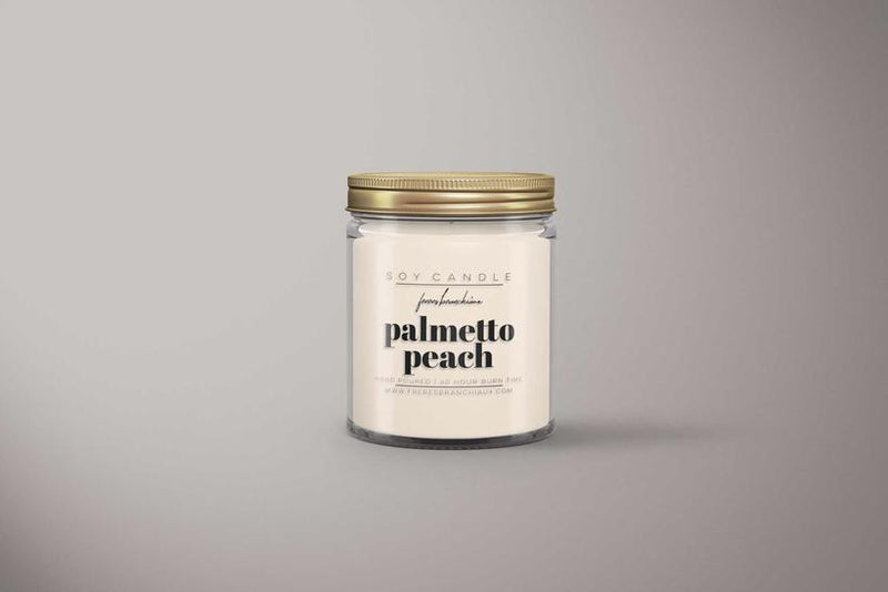 Palmetto Peach 25-40 hour soy candle by Freres Branchiaux
